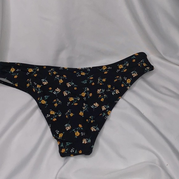 Shade & Shore Bikini Black white Yellow Flower Floral Print graphics BOHO - Picture 5 of 6